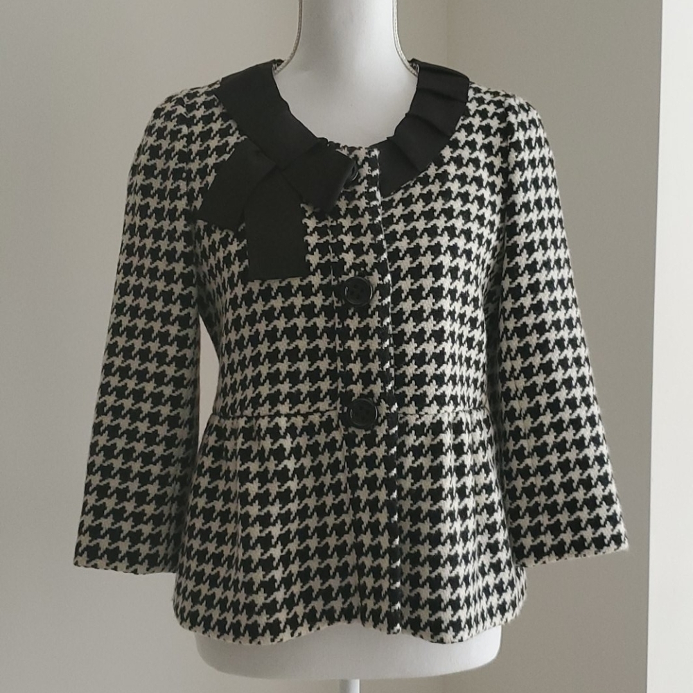 Kate Spade houndstooth jacket with peplum